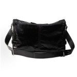 PRADA enamel metal triangular logo zipper opening and closing single-shoulder crossbody bag, regular men\'s black style